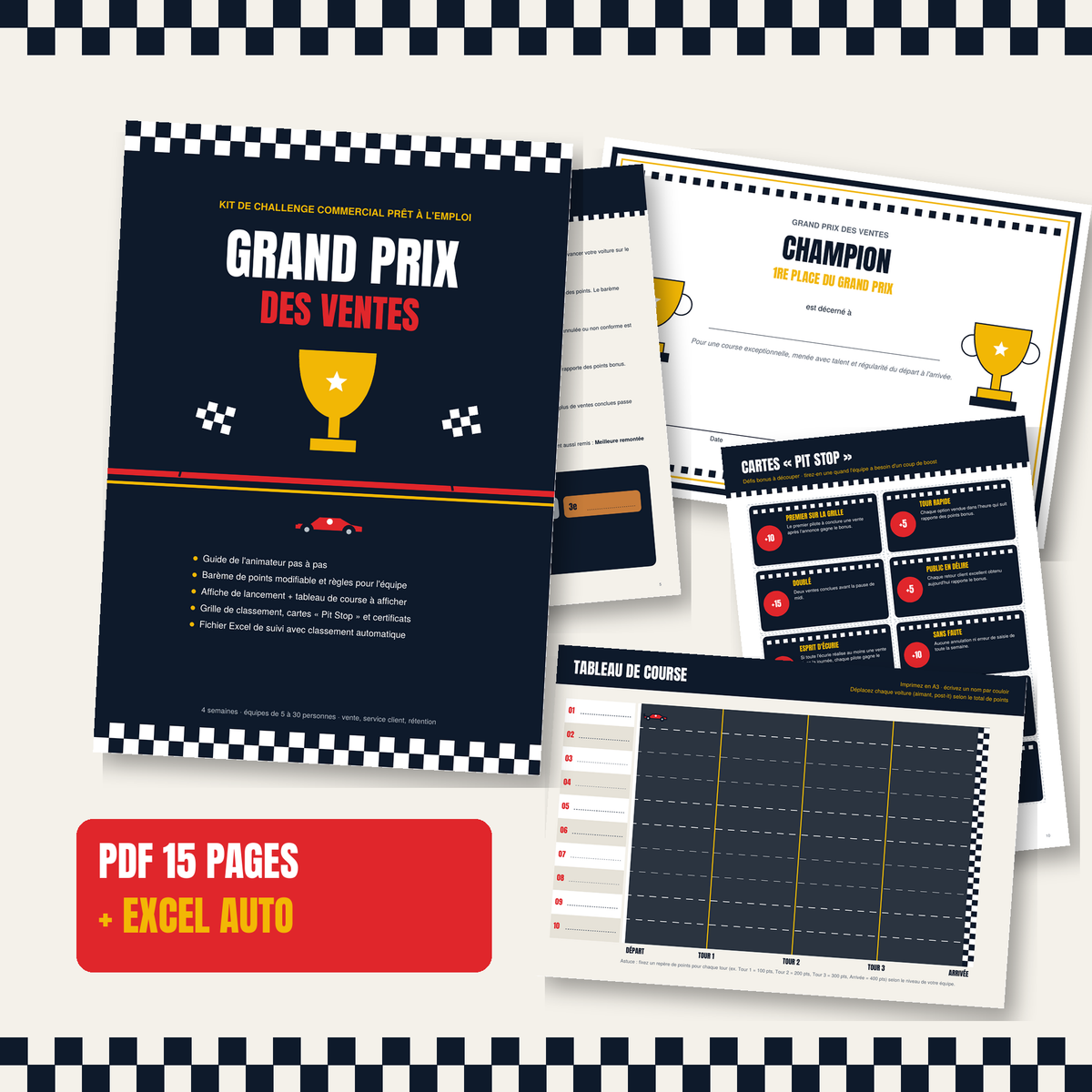 Grand Prix des Ventes – Kit de challenge commercial (PDF + Excel)